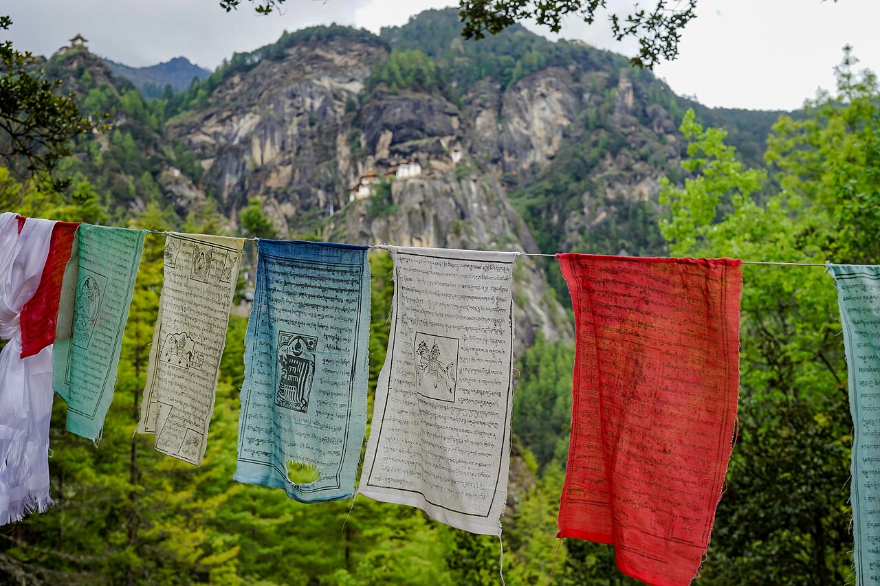 Paro Taktsang monastery on the forested cliffs of Bhutan